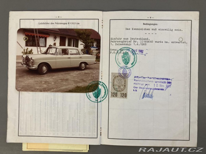 Mercedes-Benz Ostatní modely 200 200D REZERVACE 1968