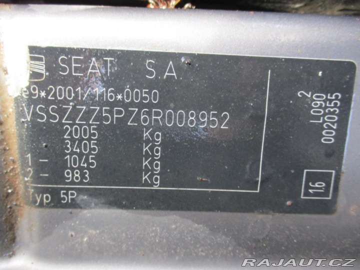 Seat Altea 1,9 TDi 77kw BKC, bez kor 2006