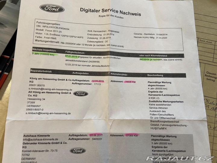 Ford Focus 1.0 EcoBoost 92kw 2014