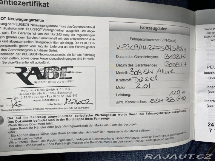 Peugeot 308 2.0Hdi 110kw 2015