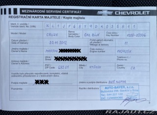 Chevrolet Cruze 2,0 VCDi REZERVACE! VCDI 2012