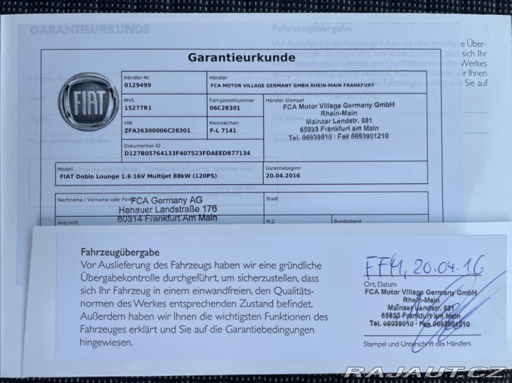 Fiat Dobló 1.6 MJT REZERVACE!! 2016