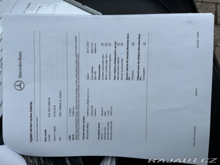 Mercedes-Benz GLE 250D 150kW 4MATIC SERVISK 2016