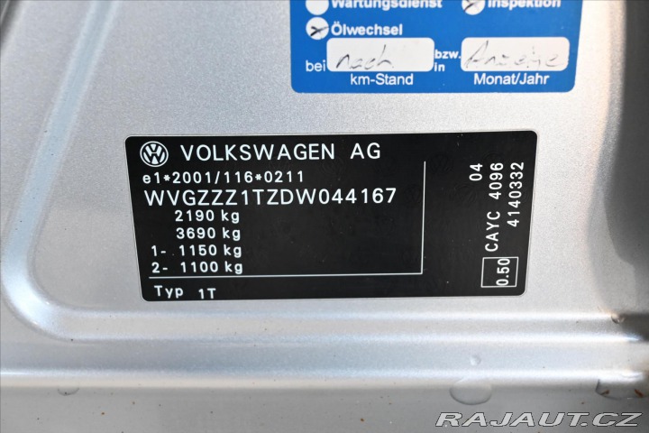 Volkswagen Touran 1,6 TDi 77kW DSG Comfortl 2012