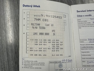 Volkswagen Multivan 7 MÍST 2,5 TDI 9 KW TAŽNÉ 2009