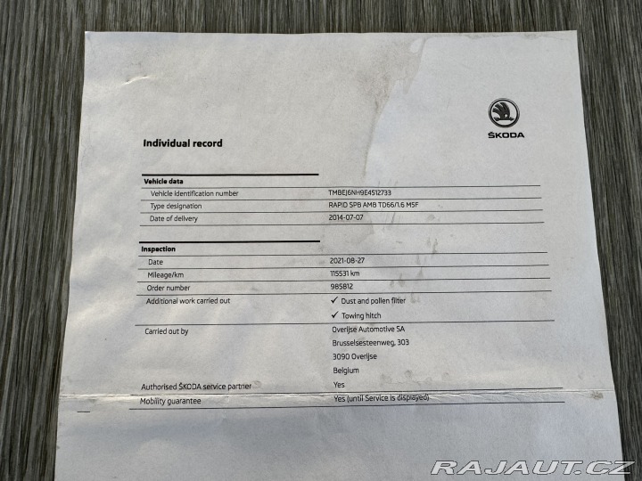 Škoda Rapid 1,6 TDI 66 KW STK KM SK 2014
