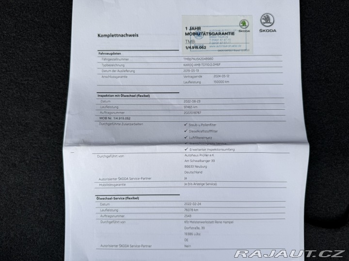 Škoda Karoq 2,0 TDI 110 KW TAŽNÉ S.K. 2019