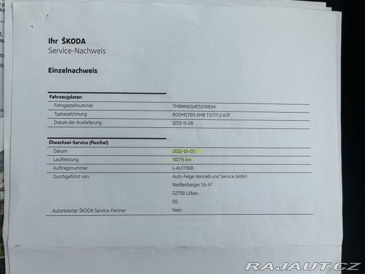 Škoda Roomster 1,2TSI 77kW DSG FRESH TAŽ 2013