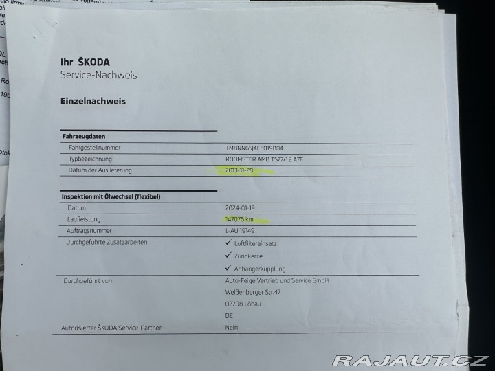 Škoda Roomster 1,2TSI 77kW DSG FRESH TAŽ 2013