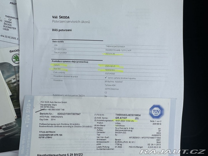 Škoda Roomster 1,2TSI 77kW DSG FRESH TAŽ 2013
