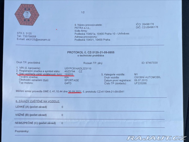 Kia Sportage 1,6 Rezervace GDi 2013