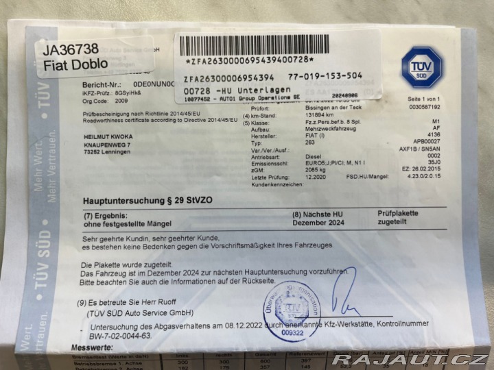Fiat Dobló 2.0 JTDM 99Kw 2015
