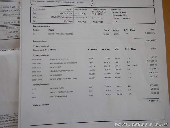 Toyota RAV4 2.5 HYBRID, ČR, 1. MAJ. 2023