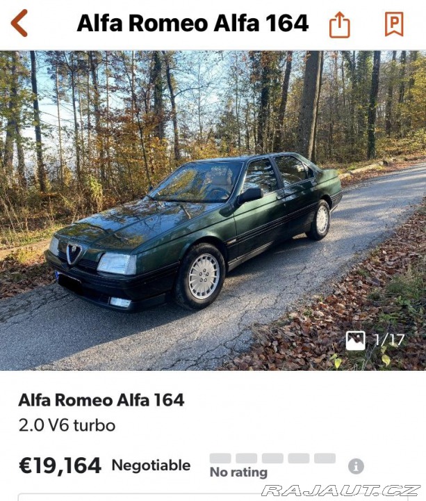 Alfa Romeo Ostatní modely 164 Super 2,0 V6 Turbo 148kW 1996