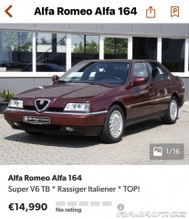 Alfa Romeo Ostatní modely 164 Super 2,0 V6 Turbo 148kW 1996