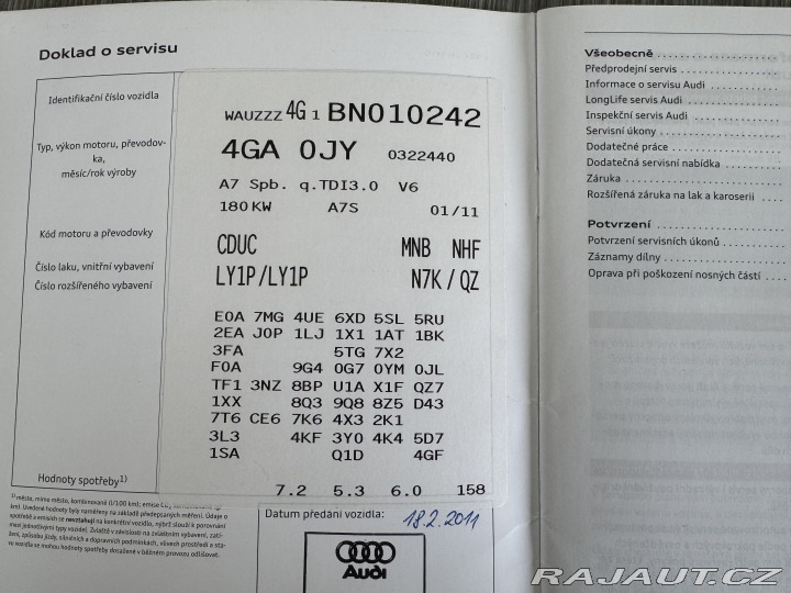 Audi A7 3,0 TDI 180 KW S-LINE 2011