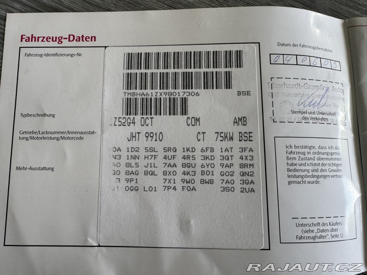 Škoda Octavia 1,6 MPI 75 KW 1.MAJITEL 2009