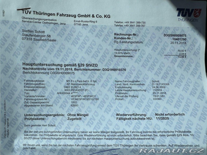 Peugeot 308 SW 1.6 16v 88kw 2009