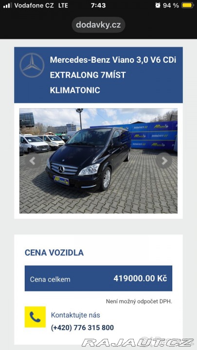 Mercedes-Benz Viano 3,0 165 kW LONG 1800