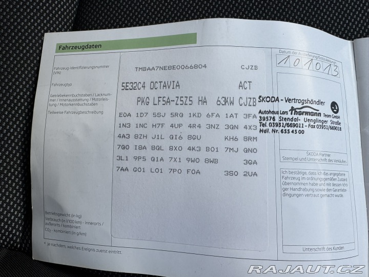 Škoda Octavia 1,2 TSI 63 KW 2. MAJ KOLA 2013