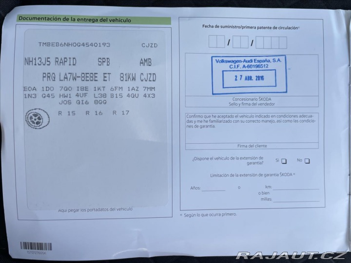Škoda Rapid 1,2 TSi 81kW Spaceback*Kl 2016