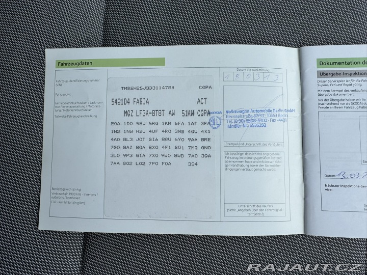 Škoda Fabia 1,2 HTP 51 KW KM 2. MAJ 2013