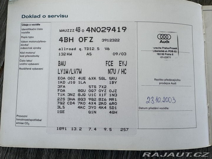 Audi A6 QUATTRO 2,5TDI BAU 132 KW 2003