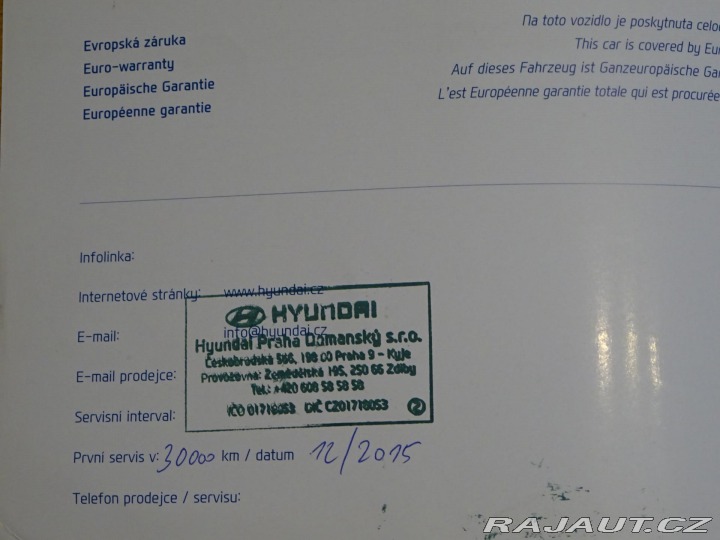 Hyundai i30 1.4i 73kW ČR SERVIS 1 MAJ 2015