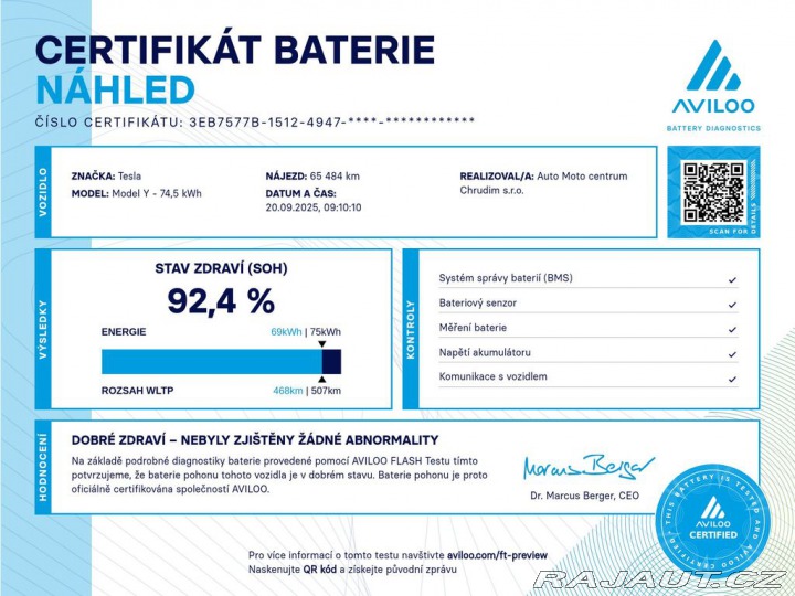 Tesla Model Y Long Range DPH SOH 92,4PR 2021