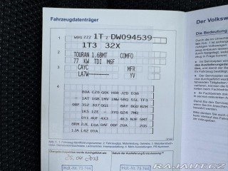Volkswagen Touran 1,6 TDI 77 KW COMFORT 2013