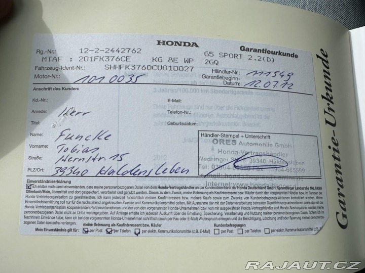 Honda Civic 2.2Cdti 110kw 2012