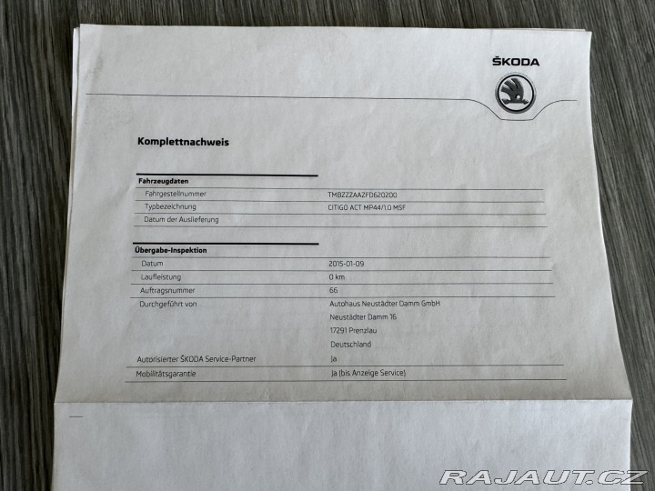 Škoda Citigo 1,0 44 KW 1. MAJ SŠ 2015