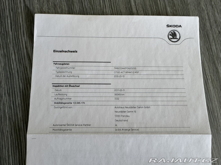 Škoda Citigo 1,0 44 KW 1. MAJ SŠ 2015