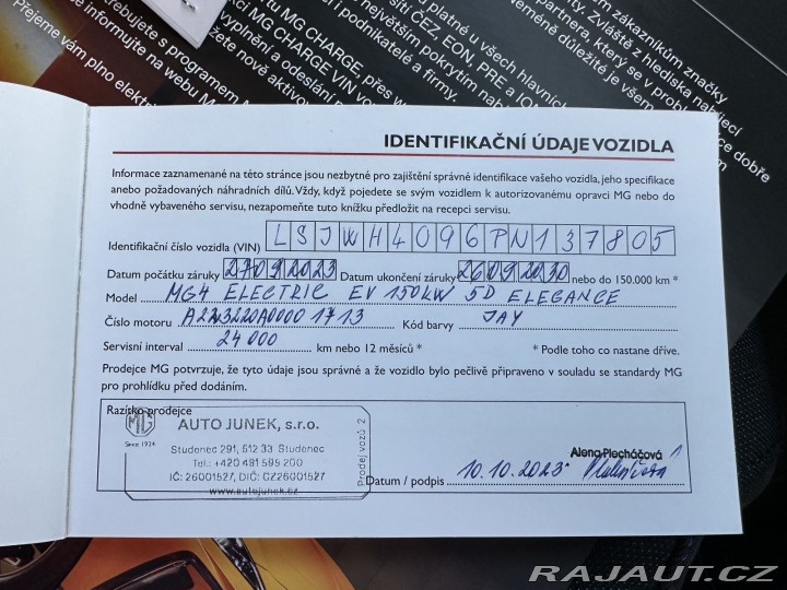 MG MG4 REZERVOVÁNO, 64kWh 150kW 2023