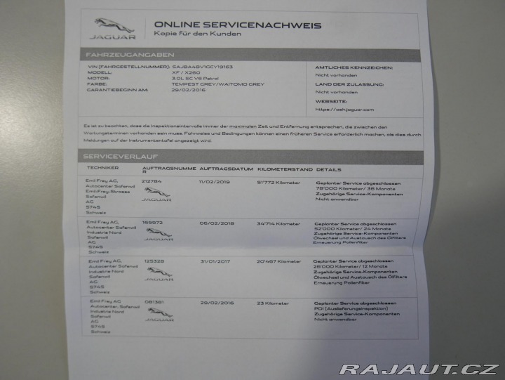 Jaguar XF 3,0 V6 AWD REZERVACE 2016
