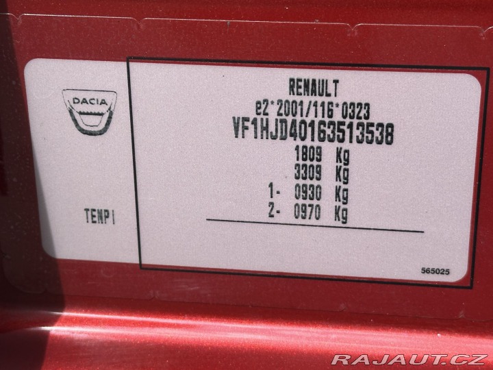 Dacia Duster 1,6Sce 84kW 4x4 1.MAJ SER 2019