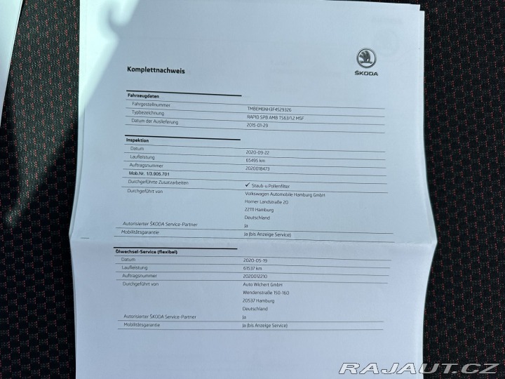 Škoda Rapid 1,2TSI 63kW SPORT SERVISK 2015
