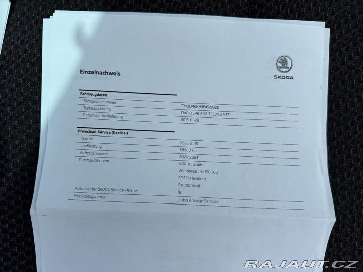 Škoda Rapid 1,2TSI 63kW SPORT SERVISK 2015