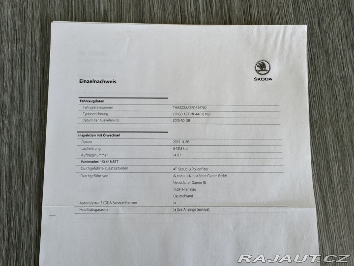 Škoda Citigo 1,0 MPI 44 KW 1. MAJ SŠA 2015
