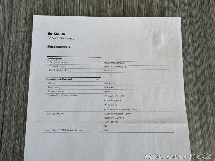 Škoda Citigo 1,0 MPI 44 KW 1. MAJ SŠA 2015