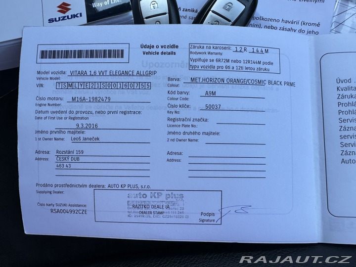 Suzuki Vitara 1,6VVT 88kW 4x4 ELEGANCE 2016