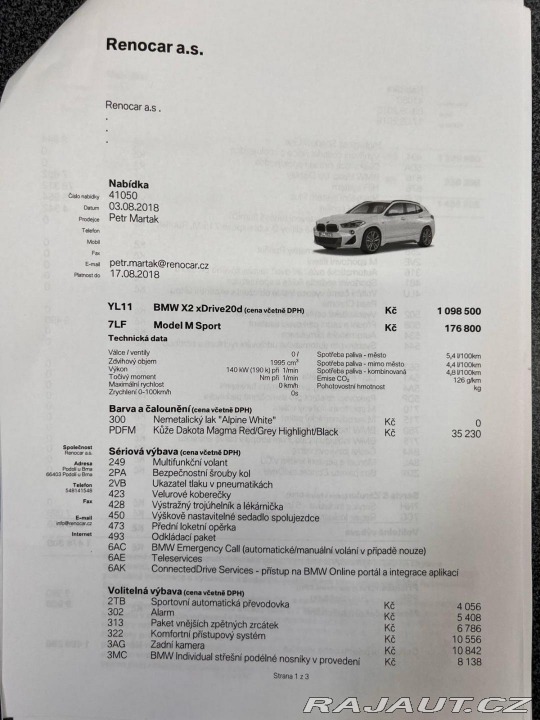 BMW X2 xDrive20d 2XALU HUD 1M ČR 2018