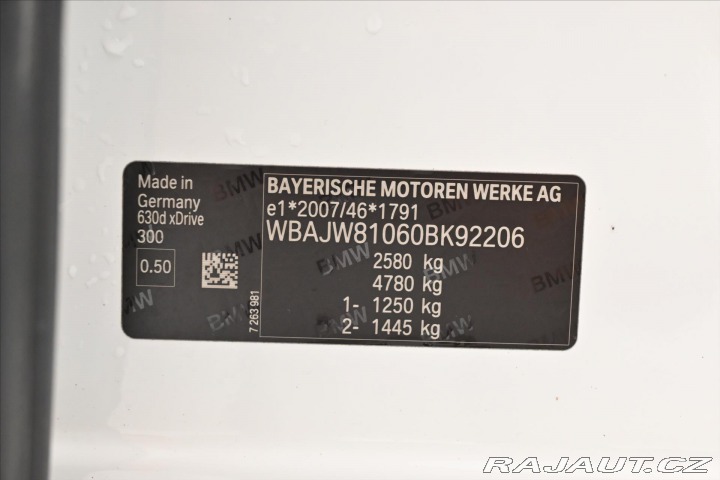 BMW 6 3,0 630d 195 kW AT/8 XDRI 2018