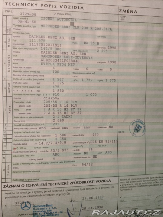 Mercedes-Benz CLK 2,3 230 KOMPRESSOR 1998