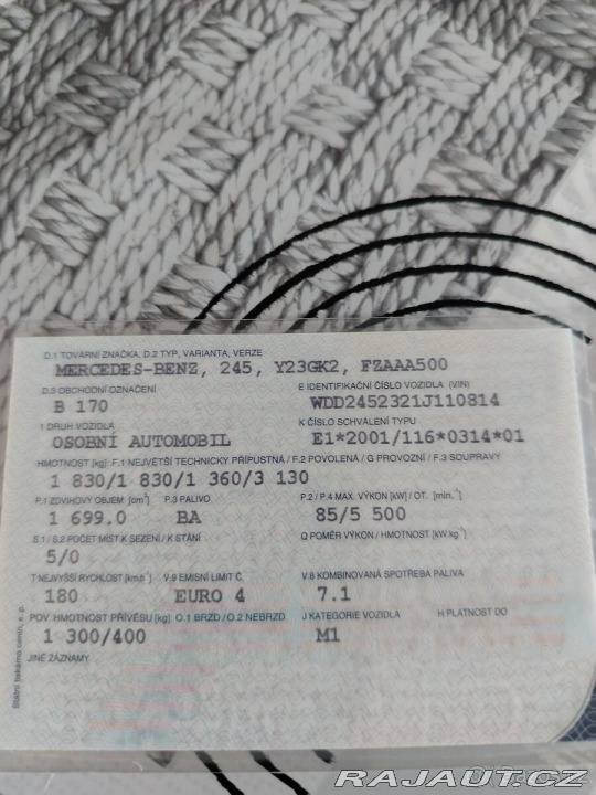 Mercedes-Benz B 1,7 B170 automa 2006