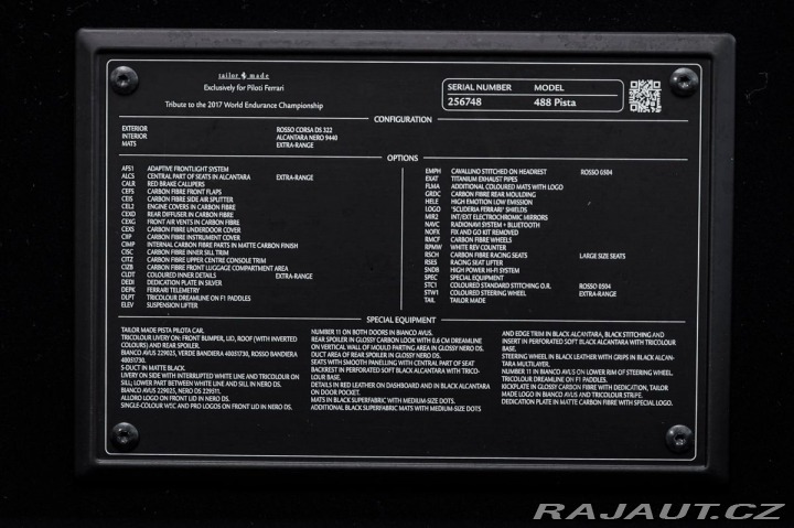 Ferrari 488 Pista PILOTI/Tailor Made/ 1800