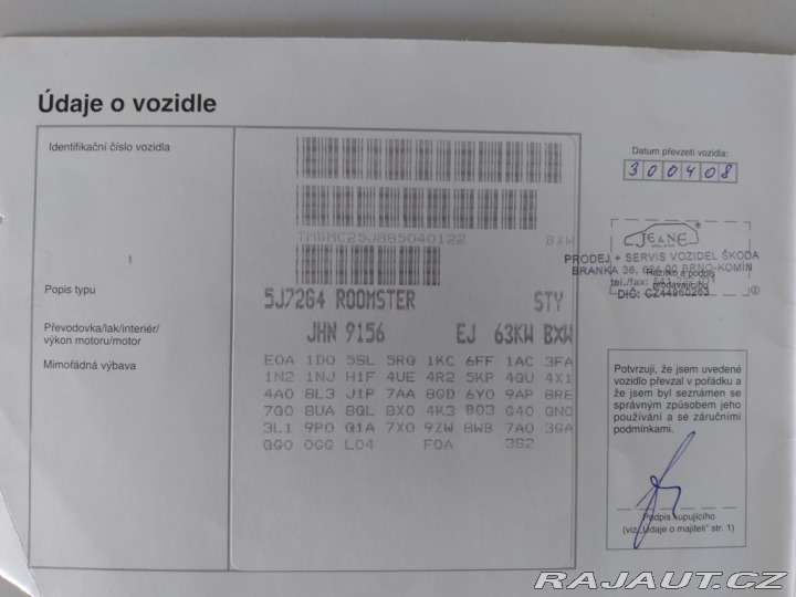 Škoda Roomster 1.4 16V STYLE ČR,SERVISKA 2008