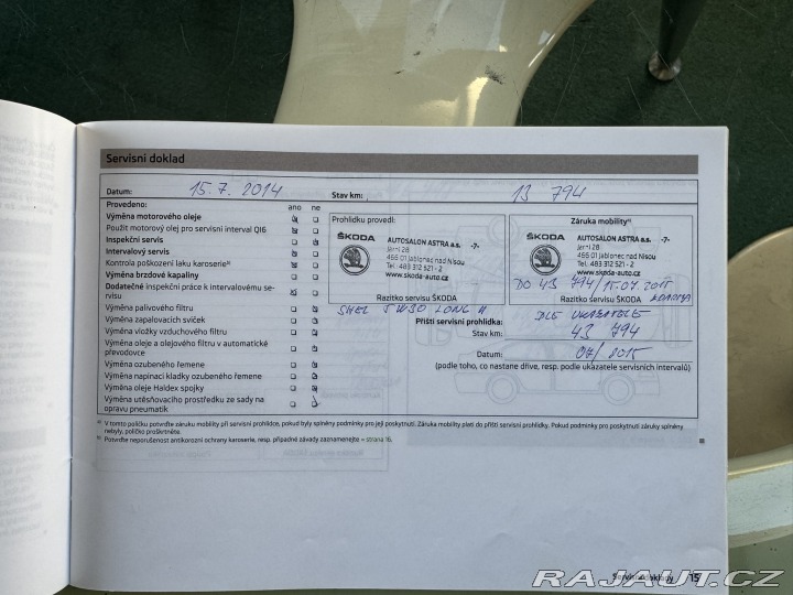 Škoda Rapid 1,2 TSI 77KW TAŽNÉ ČR 2012