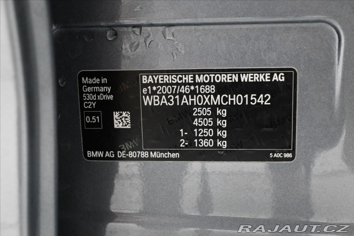 BMW 5 3,0 530d 210kW X-Drive AT 2021