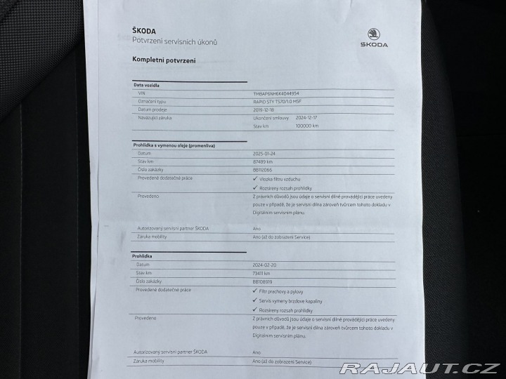 Škoda Rapid 1,0TSI 70kW STYLE 1.MAJIT 2019